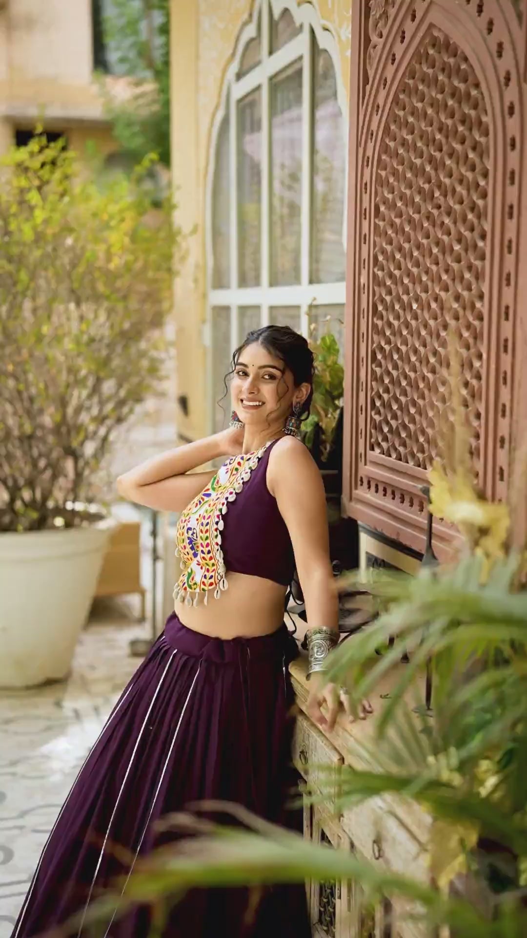 Festive Fashion atIts Best: Rayon Lehenga and Gamthi Work Blouse for Navratri β¨π